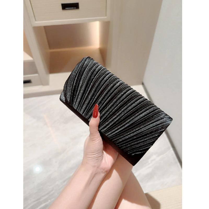 Women Evening Clutch Bag Elegant Female Glitter Silver Clutch Wedding Purse Party Handbag Black White Sequin Chain Shoulder Bags