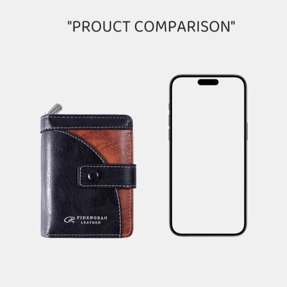 Card Brand Short PU Wallet Zipper ID Card Holder Simple Business Clutch Bag Unisex