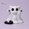 Black Ghost Cat Decor Figure, 3D Printed Decorative Ornament, Smooth Surface Figure Mini Desktop Decoration Halloween Gift for Lovers Statue