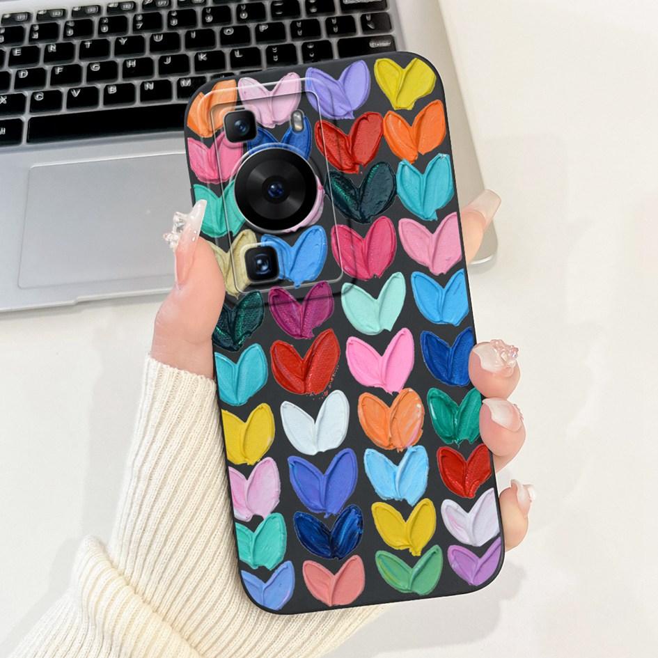 For Huawei P60 Pro Case MNA-LX9 Cover Cute Cartoon Rabbit Panda Soft Liquid Silicone Protective Cover For HuaweiP60 P60 Art Capa
