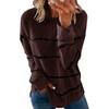 round Collar Loose Striped Top Female Crew Neck Loose Striped Top
