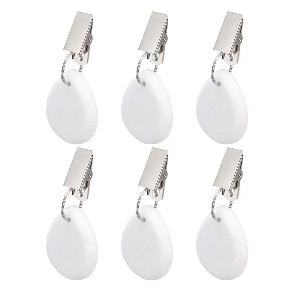 6 sztuk obciążników do obrusu Marmur Stal Nierdzewna Mały Rozmiar Wodoodporne Odporne na Rdzę Trwałe Klipsy Obciążniki na Imprezę