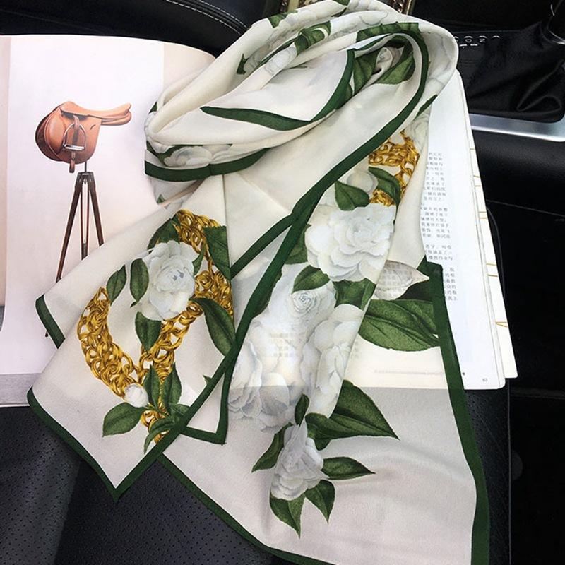 140*35cm Mulheres Primavera Verão Outono Mulberry Silk Scarf Fitas Xale Longo Cachecol Lenço de pescoço
