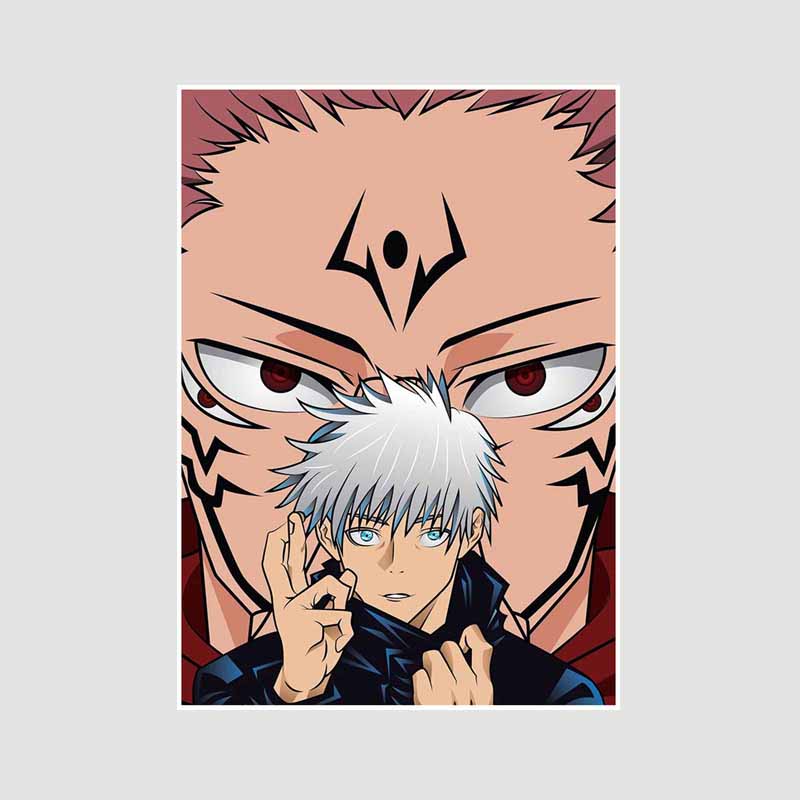 Anime Jujutsu Kaisen Posters Aesthetic White Paper Satoru Gojo Nobara Kugisaki Poster Wall Art Painting Study Home Decor Room Bar Decoration Pictures