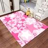 Pink and white star pattern carpet Yoga living room room decor children's crawling mat doormat area rug games mat