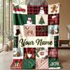 Manta de Franela con Nombre Personalizado Impreso Calidez Confort Manta para Cama Decoración del Hogar Regalo Festivo