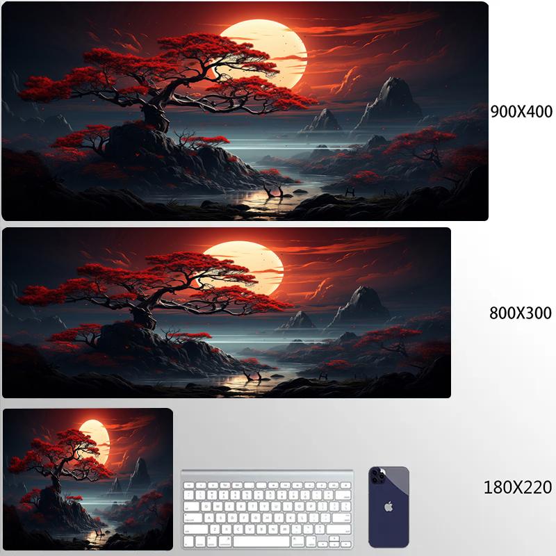 Pink Purple Clouds Aurora Beautiful Scenery Mouse Pad Computer Mat Deskpad Laptop Keyboard Mat Office Large Landscape Mousepad
