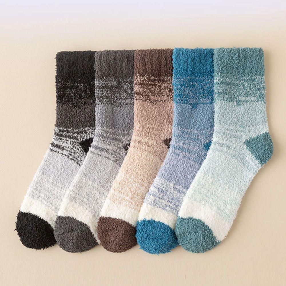 Sleep Socks Winter Coral Velvet Socks Thickened Warm Men's Socks Fluffy Soft Cotton Socks Adults