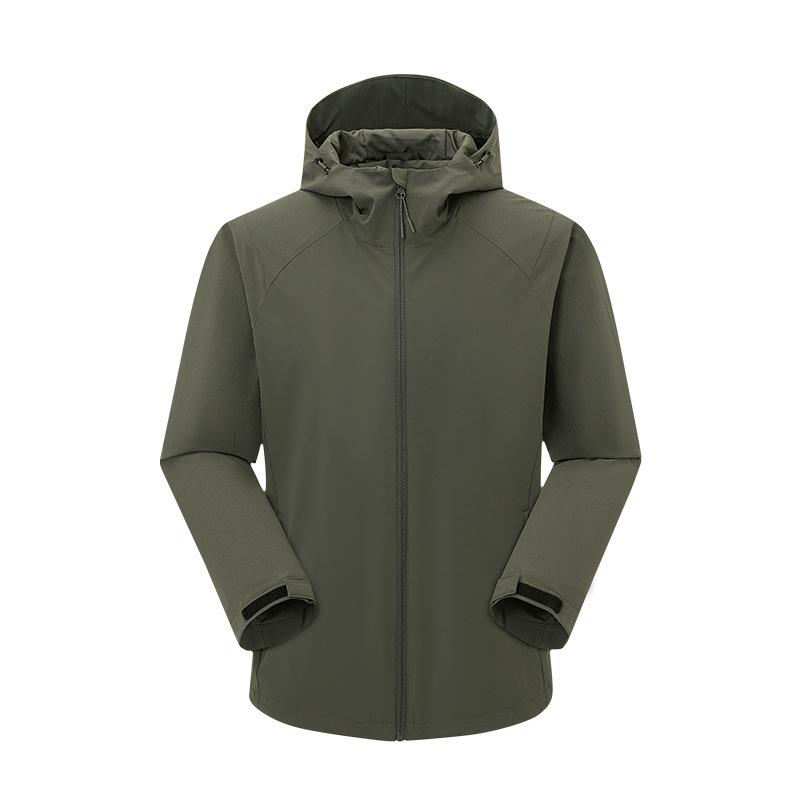 Elastischer Trenchcoat Herren Kapuze Locker Lässige Jacke Outdoor Sport Atmungsaktiv Bequem Einfarbig Mantel Damen