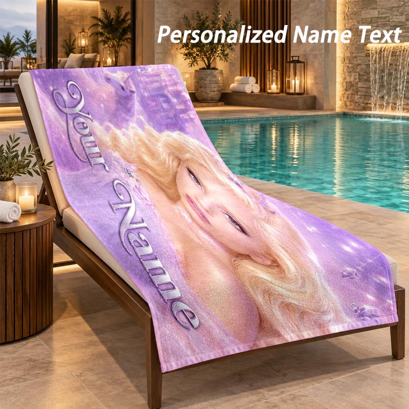 Lady Gaga Custom Name Beach Towel Large Soft Towel for Indoor Bathroom Outdoor Beach