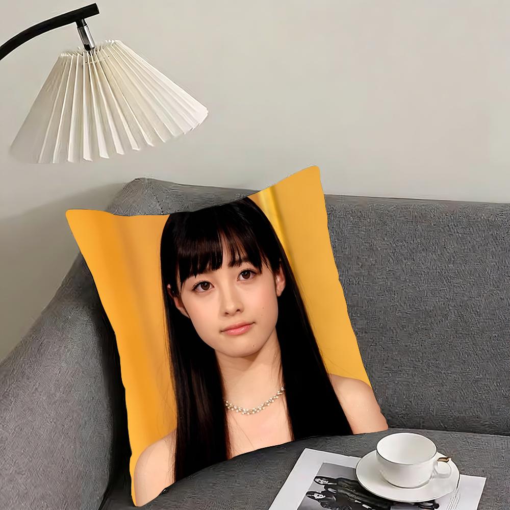 Kanna Hashimoto Cushion Cover Reversible Plush Pillow Cover – For car, sofa, bedroom, perfect as a gift. 12x12Inch