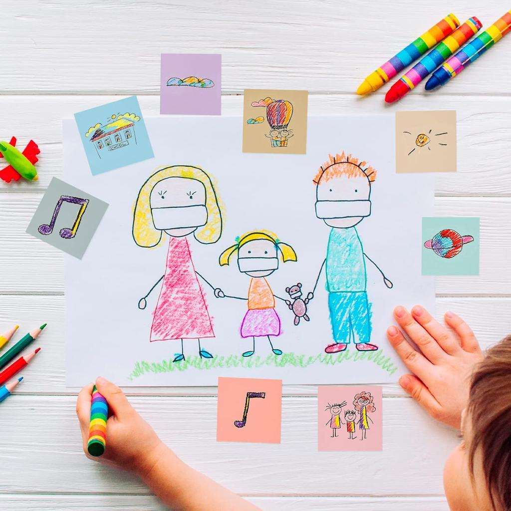 EOOUT 3x3 Inch Super Sticky Notes, 8 Pads (800 Sheets) Pastel Colors, Ink-Proof Self-Stick Notes for Office, Home &School