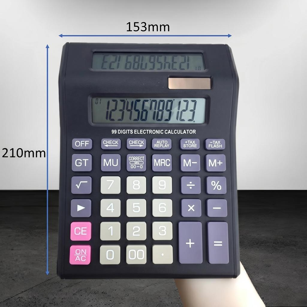 MIMIA Calculator Easy to Press and Read Solar Battery Hybrid Power Calculator Large Dual Screen Display Solar Powered Dual-Screen - - & - 12-Digit - -