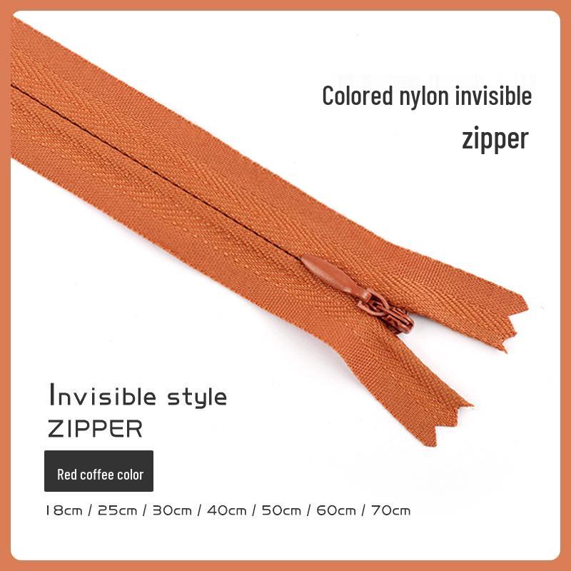 Fermeture éclair invisible colorée pour jupes, pantalons et chemises (18-70CM)