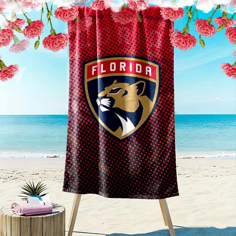 Florida Panthers Print Beach Towel, Large Soft Quick Dry Towel for Beach Camping Swimming