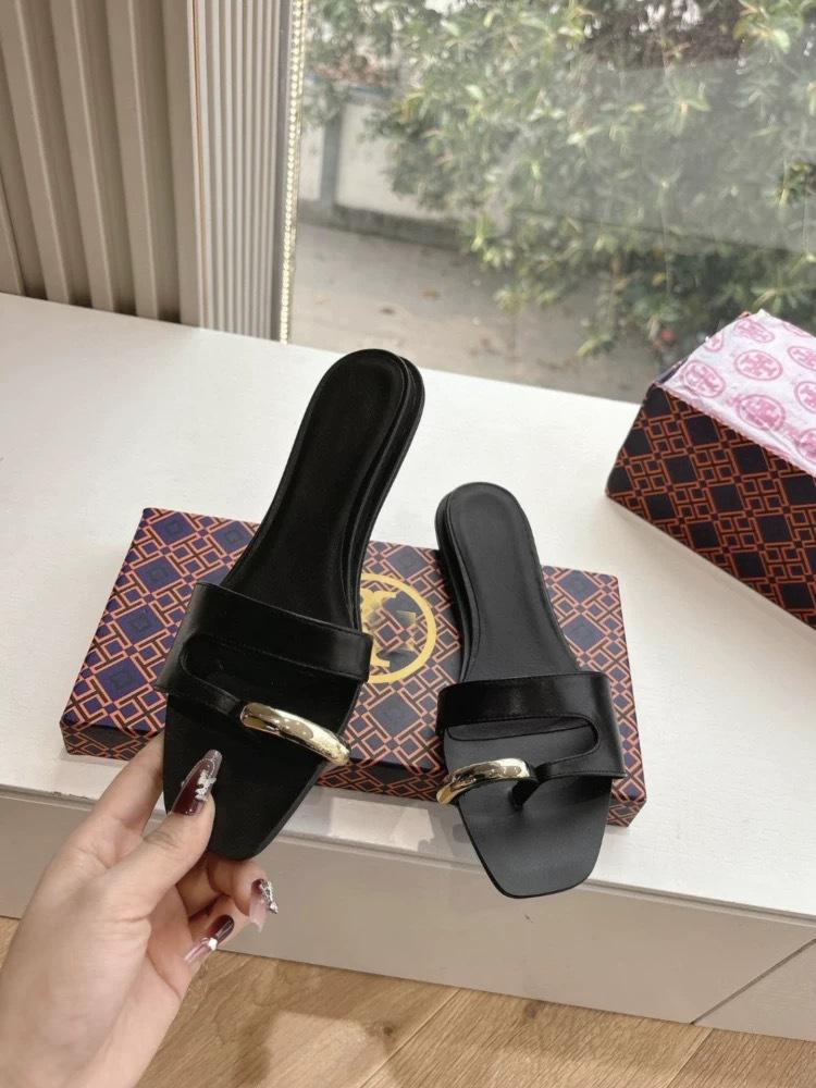 Rindslederversion~ Französische High-End-Metallschnalle Zehenbedeckung flacher Boden Ein-Wort-Slipper Damen Oberbekleidung 2025 Sommer coole Slipper