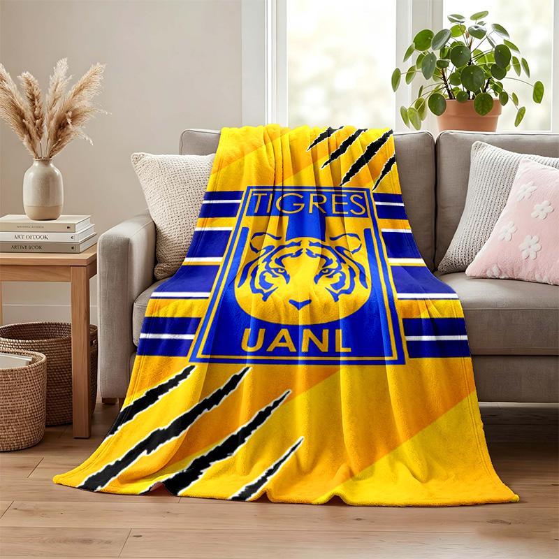 Club Tigres UANL blanket Flannel Blanket Soft Cozy Plush Throw for Sofa Bed Lightweight Home Decoration