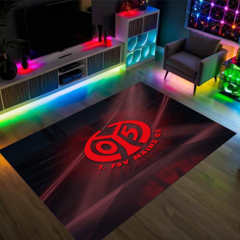 Mainz FC Design Crystal Velvet Carpet Cozy Non?Slip Printed Rug For Bedroom Living Room Entrance