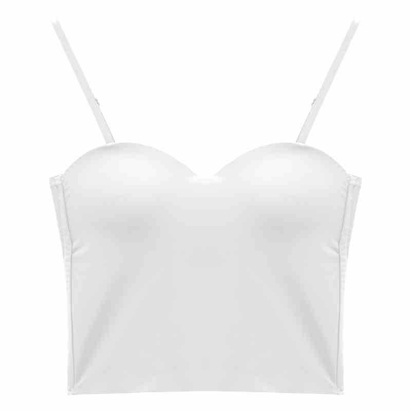 Elegant Ice Silk Camisole with Chest Pads – Sleek and Sexy Back Short Tank Top