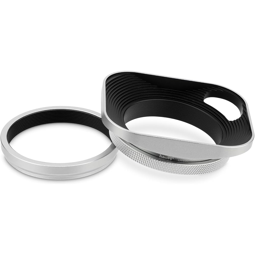 Haoge LH-ES3 Square Metal Lens Hood, Hollow Out, with 49mm Adapter Ring, for Fujifilm FinePix X100, X100S, X100T, X70, X100F, X100V Cameras (Fujifilm