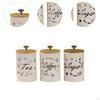 3 Pieces Coffee Tea Sugar Containers Kitchen Canisters for Countertop Jars Decorative Farmhouse