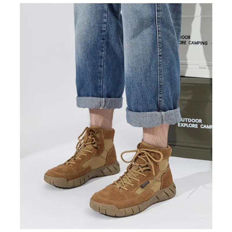 Moda Vaca Camurça Caminhadas Ao Ar Livre Botas Femininas Estilo Britânico Sola Macia Botas De Cano Baixo Para Mulheres E Homens Moda Casual Sapatos De Trabalho Unissex