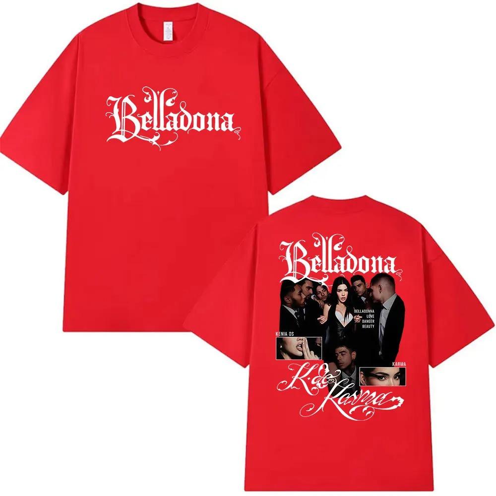 Singer Kenia Os K De Karma Belladona Tour 2026 Graphic T Shirts Men Women's Vintage Fashion Oversized Cotton T-shirt Streetwear Y2K