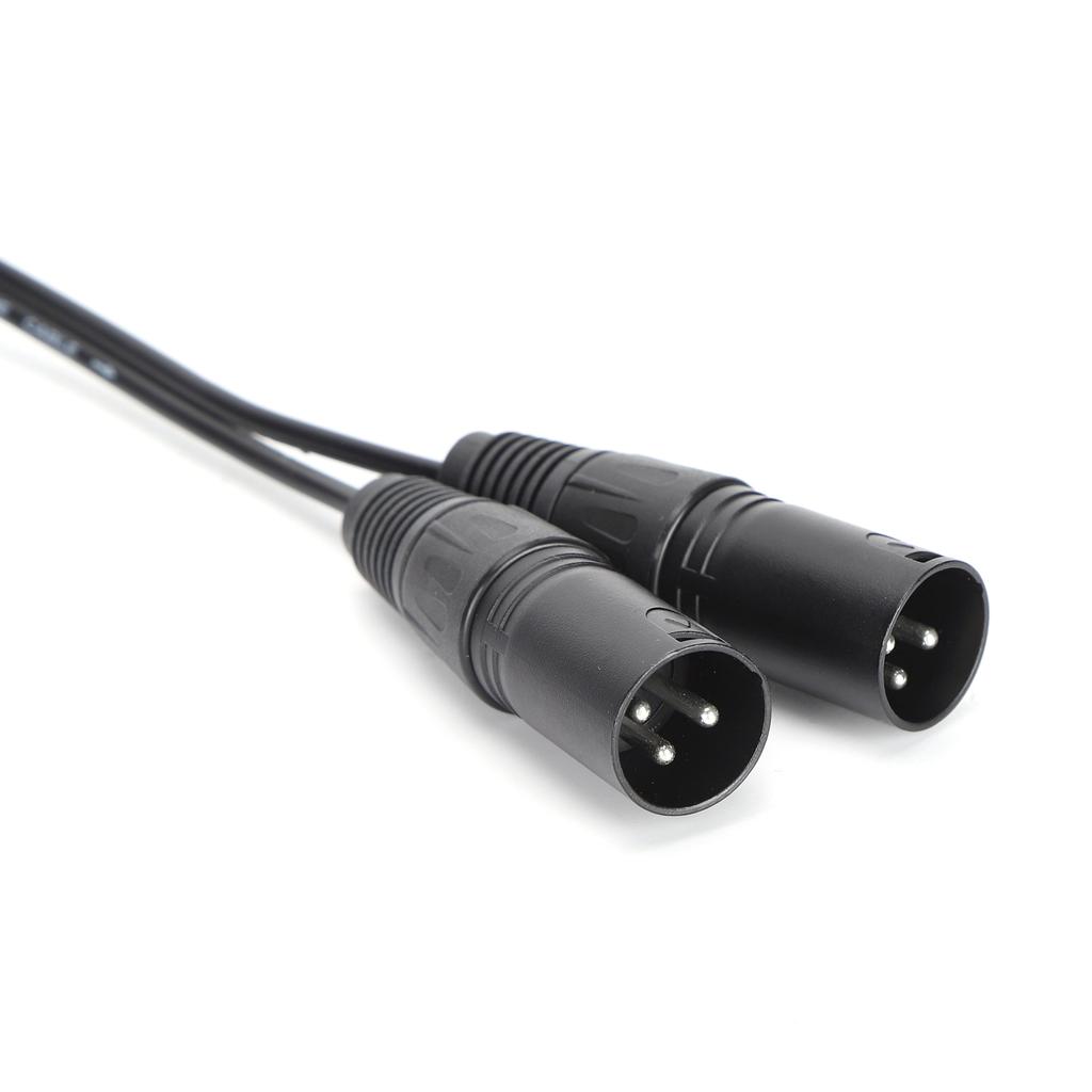 Microphone Cable 3.5mm Connector To Dual XLR Male Adapter Interconnect Patch Cord