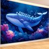 Huge Whale Swam Slowly Digital Printing Polyester Wall Hanging Tapestry Decorative Living Room Bedrooms Office Background Gift
