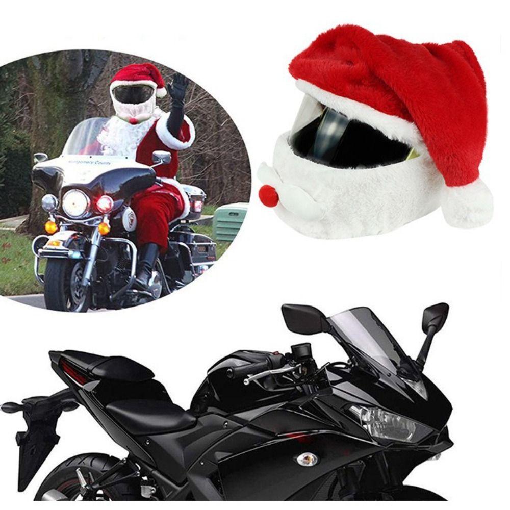 Full Helmet Design Motorcycle Helmet Christmas Hat Plush Fun Christmas Helmet Cartoon American Style