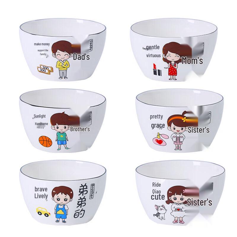 Creative Family Cartoon Ceramic Bowl Set