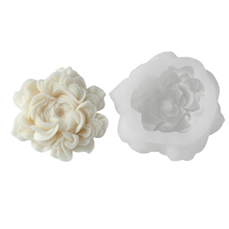 3D Ranunculus Flower Silicone Mould Food Grade Silicone for Handmade Candle Soap Making Chocolate Baking Resin Casting