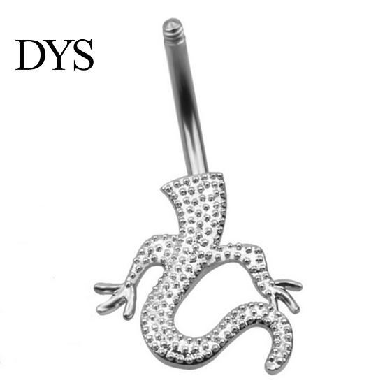 Women Trendy Rhinestone Gecko Navel Bar Belly Ring Body Piercing Jewelry Gift