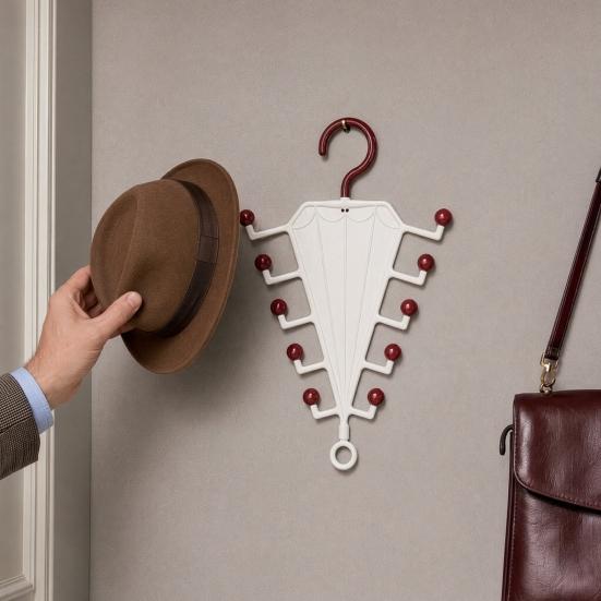 V-Shaped Hanging Rack with 10 Hooks Double Sided Hanger 360° Swivel Hook Closet