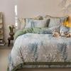 American Retro All-Cotton Flannel 4-Piece Bedding Set - Soft, Warm & Skin-Friendly for Autumn/Winter