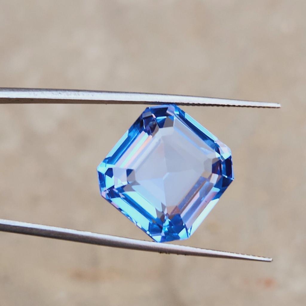 AAA 14x13 MM Natural Santa Maria Aquamarine Loose Asscher Cut Gemstone p507
