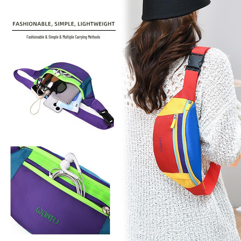 2025 Women's Color Block Fanny Pack – Versatile, Large Capacity Crossbody Chest Bag