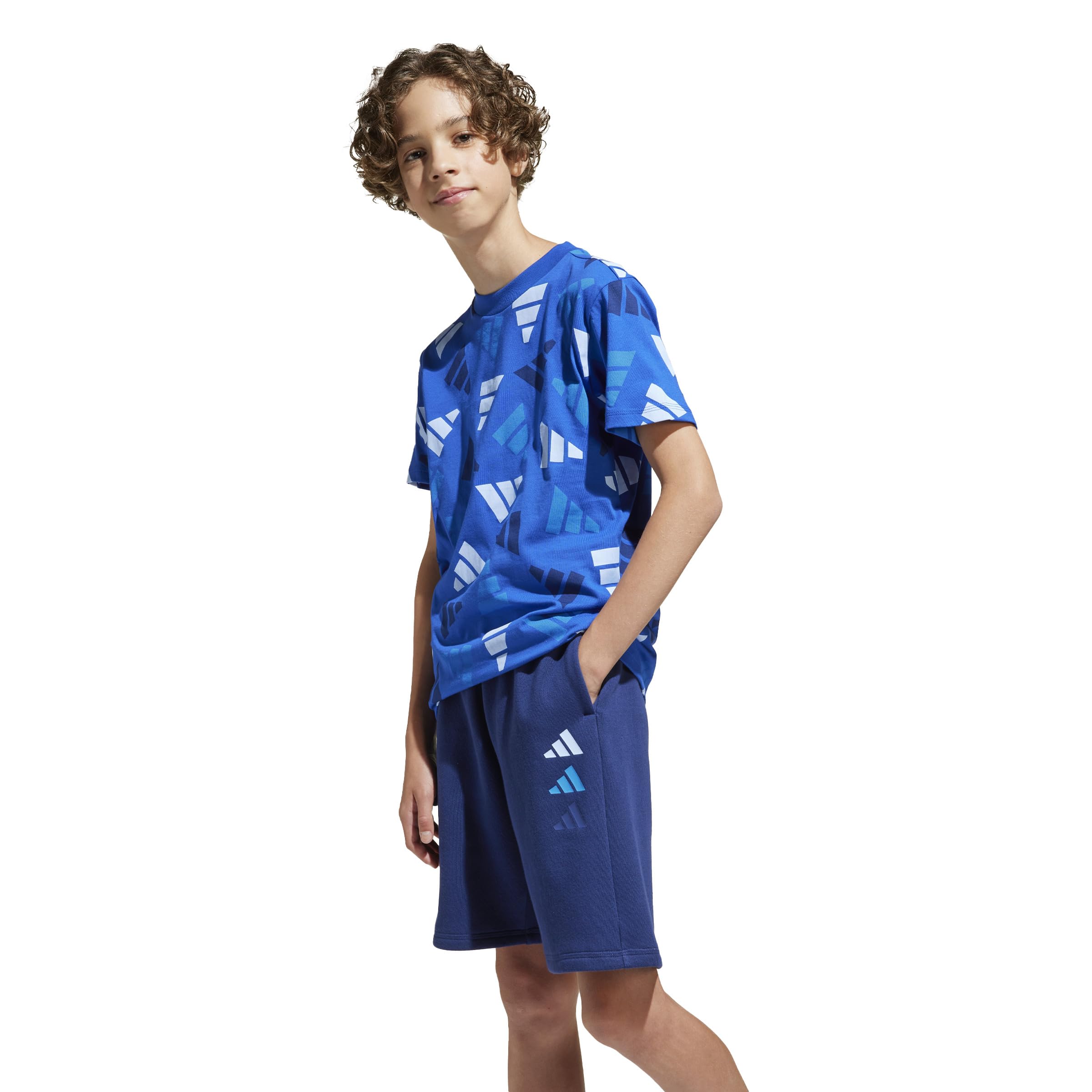 

Short Sleeve Seasonal Essentials Logo Celebration Short Sleeve Kids KQG76 Team Royal Blue J130 [Adidas] T-Shirt T-Shirt (JC7750)