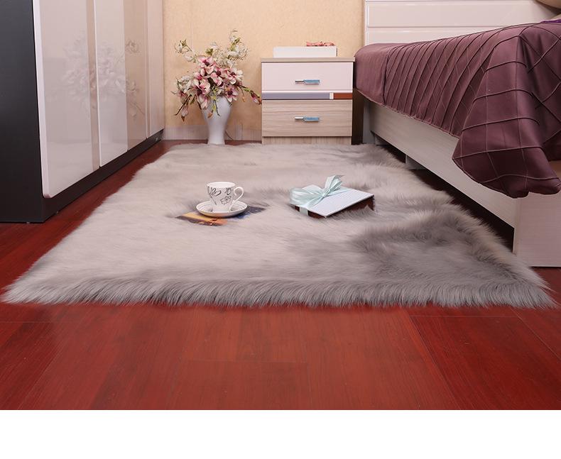 Plüsch-Kunstwolle Vollabdeckung Runde Teppichmatte für Schlafzimmer, Eingang und Balkon
