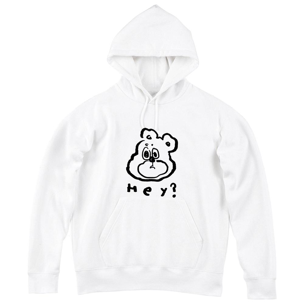 Peace Peace Hey Bear Hoodie White/L