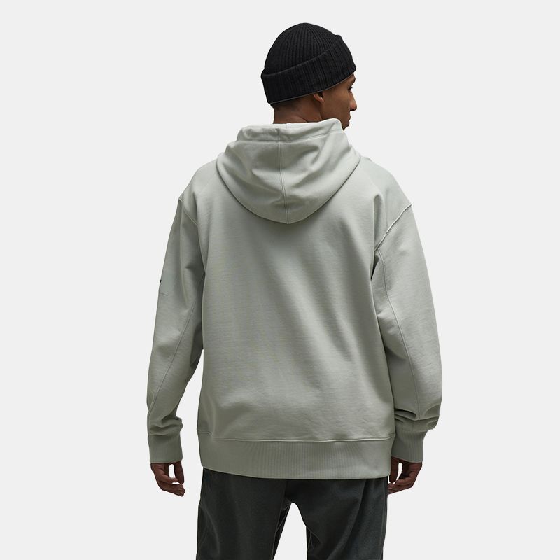 Y-3 Minimalist Hoodie Classic Small Logo Loose Long Sleeve Sweatshirt Unisex Hoodies Light-Gray IP7699