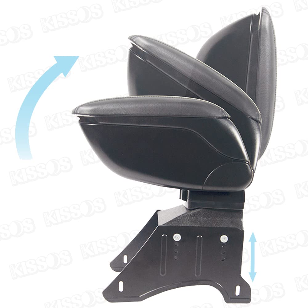 Leather Armrest Console Box for Light Standard and Universal Cars, Cars, Trucks, Black,