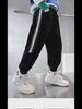 New 2025 Boys' Autumn/Winter Sports Sweatpants: Velvet-Cuffed, Medium/Large Casual Trousers Trend.