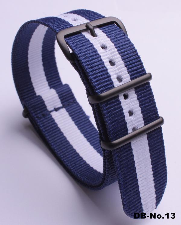 Black Nylon & Canvas Watch Strap with Vacuum-Plated Buckle