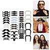 1-48Pcs Fake Beards Mustaches Set Self Adhesive Beard Mustaches Halloween Cosplay Costume Accessories for Women Men