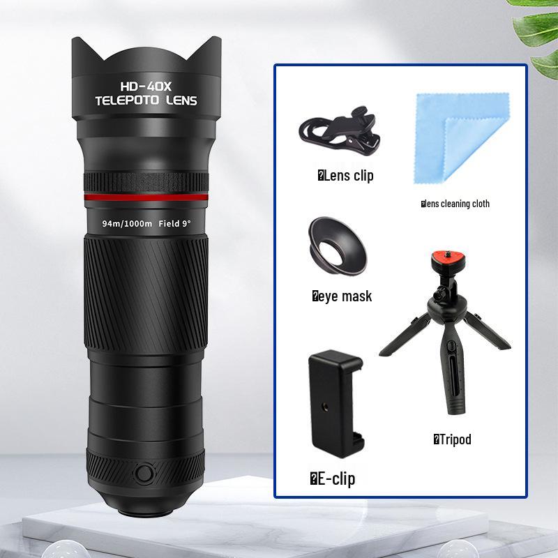 Telescop pentru telefon mobil 40x: Diafragmă Mare, Mărire Ridicată, Obiectiv Retractabil HD pentru Fotografie de Concert