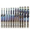 Hex Shank Plated Screw Thread Drill Bits Wide Spiral Groove High Efficiency