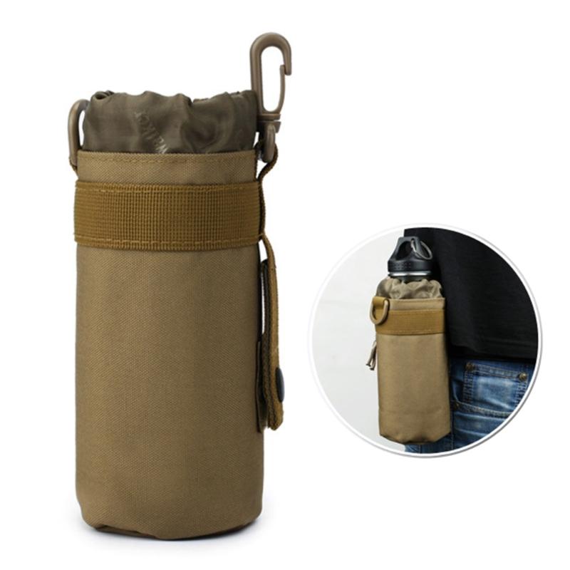 Tactic Water Bottle Pouch Waterproof Molle Bottle Holder Bag Adjustable Webbing Water Bottle Holder Bag with Drawstring