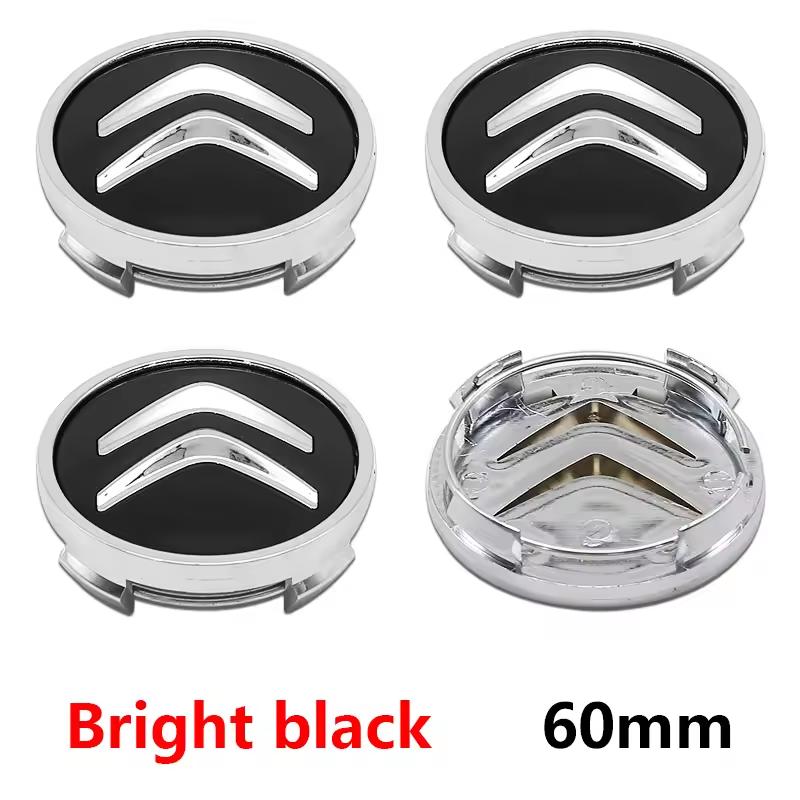 4 pezzi 60mm Tappi Centrali Ruota Auto Coprimozzi Cerchioni Tappi Copri Mozzo Emblema Per Citroen C5 X AIRCROSS C3 C4 C2 Berlingo Jumper Dispatch ami