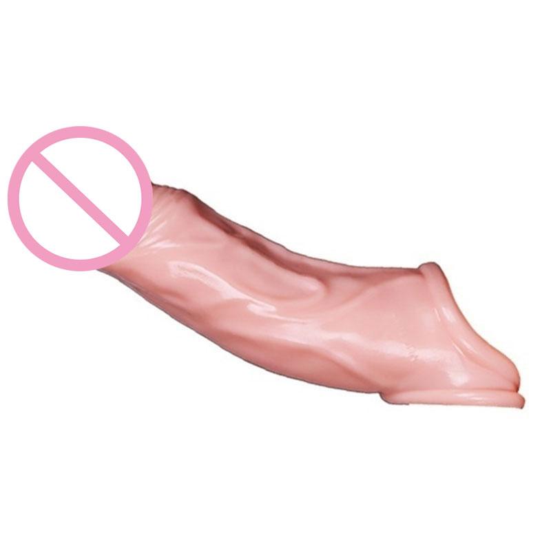 Kondomer Silikon Penis Extender Forstørrelsesermer Forsinket utløsning For voksne Intime varer Gjenbrukbare kondom Cock Rings